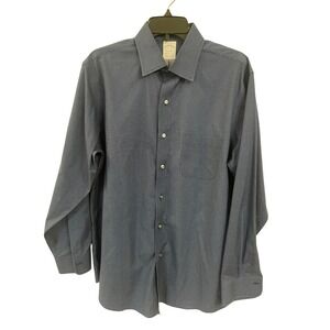 Brooks Brothers Regent Fit Navy Blue White Dot Non-Iron Supima Shirt Mens 16-33